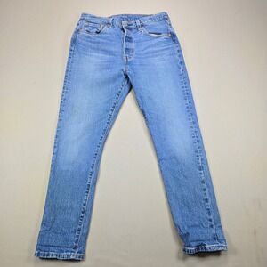 Levi's 501 S Big E Jeans Skinny Button Fly Medium Wash Blue Womens W29 L28